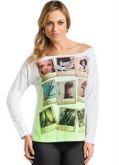 Blusa Decote Canoa Manga Longa Branca
