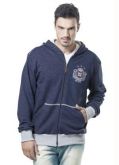 Jaqueta de Moletom com Capuz Azul Bgo