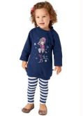 Conjunto Blusâo e Legging Brandili Azul Marinho