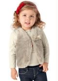 Colete Pelo Infantil Brandili Mundi Bege