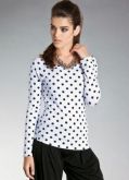 Blusa com Estampa Poá Manga Longa