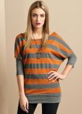 Blusa Listrada Manga 3/4