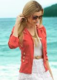 Blazer Coral com Botões Dourados