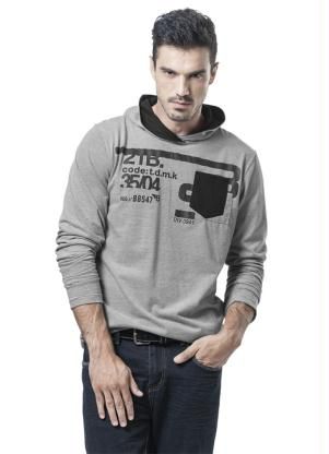 Camiseta com Capuz Cinza Bgo