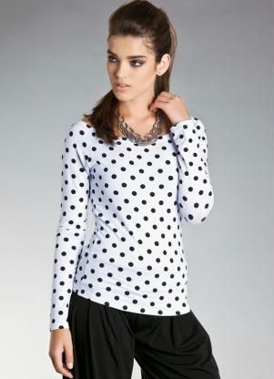 Blusa com Estampa Poá Manga Longa