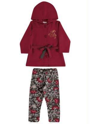 Conjunto Casaco e Legging Brandili Bordô