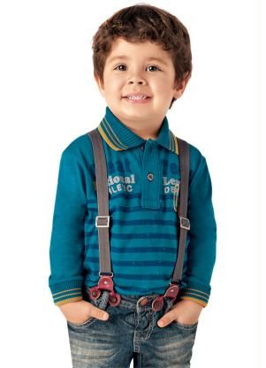 Polo Infantil Brandili Mundi Azul