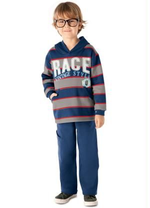 Conjunto Blusão e Calça Infantil Brandili Azul