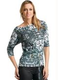 Blusa Estampada Detalhe de Faixa com Fivela