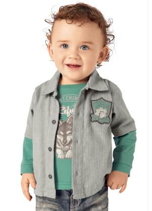 Camisa Infantil Brandili Mundi Verde